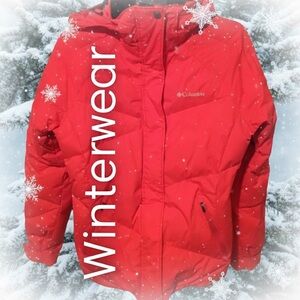 COLUMBIA Down Jacket with Hood Trim - Size Medium